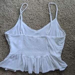 SWEETAEACIA white cropped cami top with peplum top